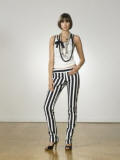 River Island Spring 2006 Womenswear ROCK VEST �19.99 / �33.50, STRIPE TROUSERS �29.99 / �50.50, PATENT PEEP TOE SHOES �49.99 / �84.00, FABRIC BEADS �14.99 / �25.00, CHAIN AND PEARL NECKLACE �19.99 / �33.50